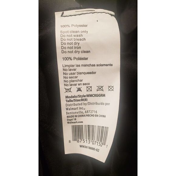 Grim Reaper Costume Size Medium Youth Glow In the Dark Scary Spooky Dress Up - Picture 8 of 9